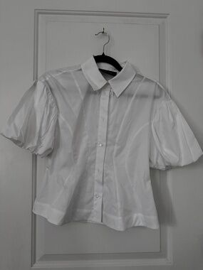 Simone Rocha White Puff Sleeve Top NWOT